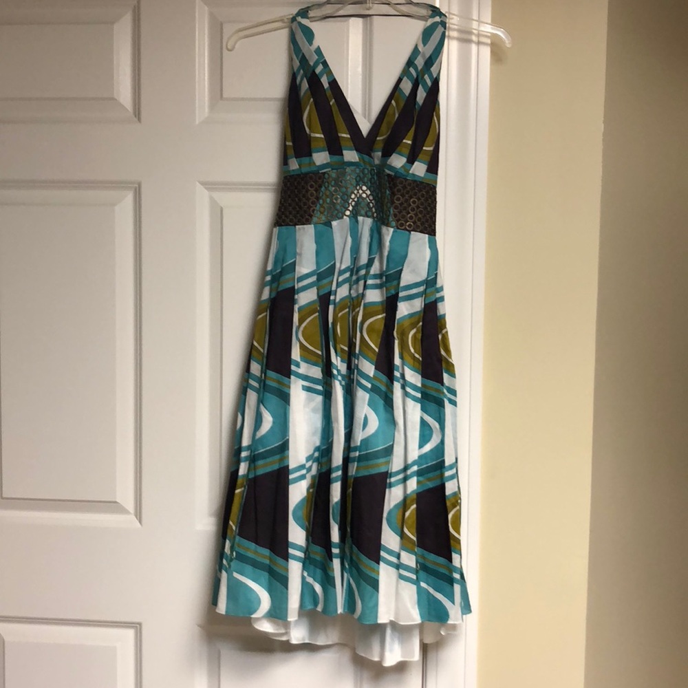 Carmen Marc Valvo cotton halter dress
